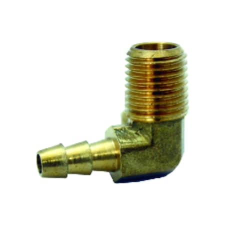 Jmf Company Brass 3/8 in. D X 1/2 in. D Hose Barb Elbow 4504726